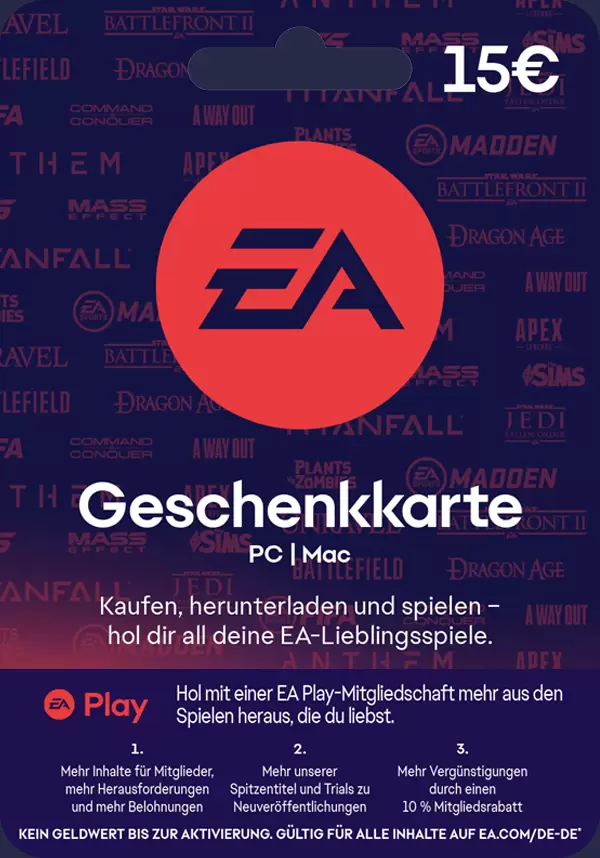 Купить Подарочная карта EA номиналом €15