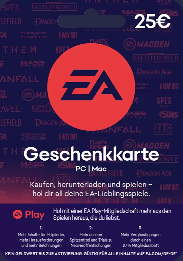 Купить Подарочная карта EA номиналом €25