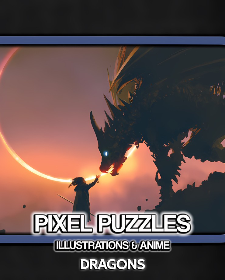 Купить Pixel Puzzles Illustrations & Anime - Jigsaw Pack: Dragons