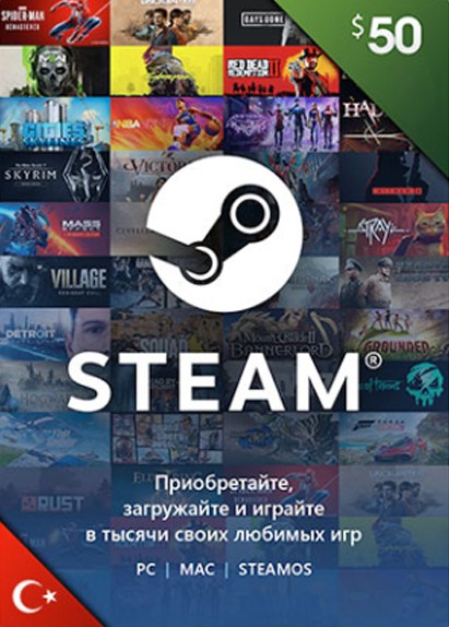 Купить Карта оплаты Steam 50 USD Turkey